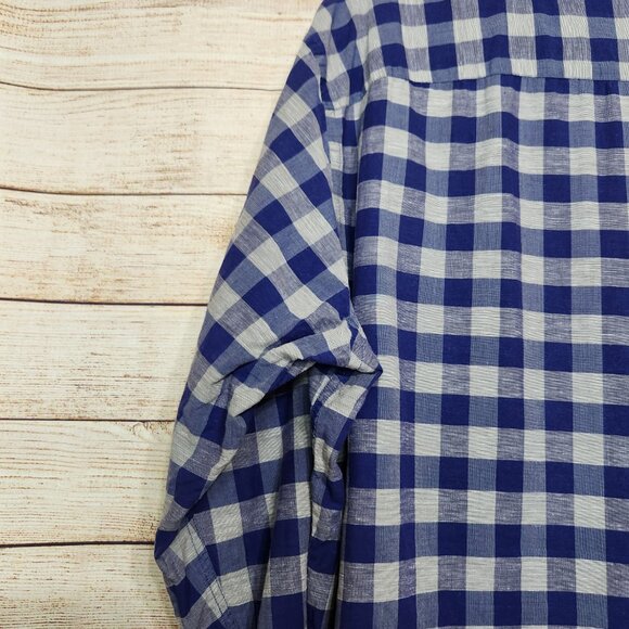 UntuckIt Anderson Long Sleeve Shirt Men's XXL Royal Blue Gray Cotton Linen - Picture 11 of 13